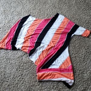 BEBE off-the-shoulder striped top